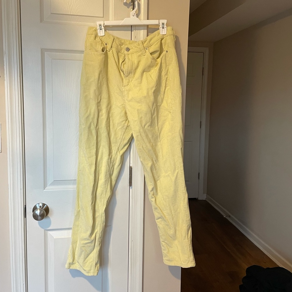 Yellow Urban Outfitters Corduroy Pants- Mom High Rise